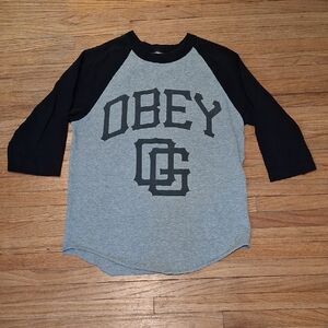 Obey Gray and Black Long Sleeve Tee 6337
